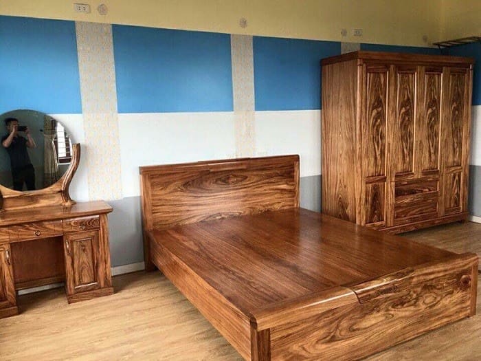 Giường tủ làm từ gỗ Hương xám