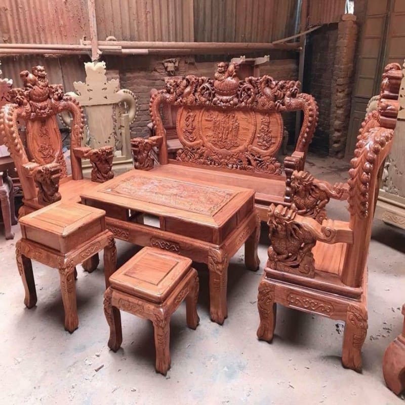 Bàn ghế gỗ tự nhiên nhóm 1