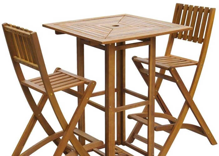 Bàn ghế cafe gỗ xếp