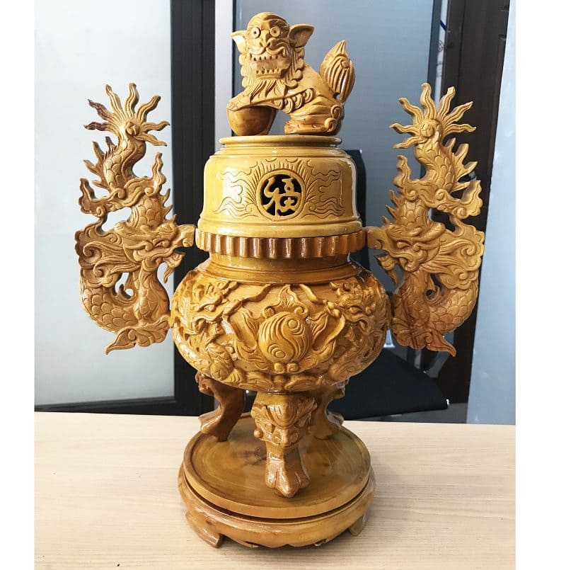Bộ lư thờ bằng gỗ mít đẹp