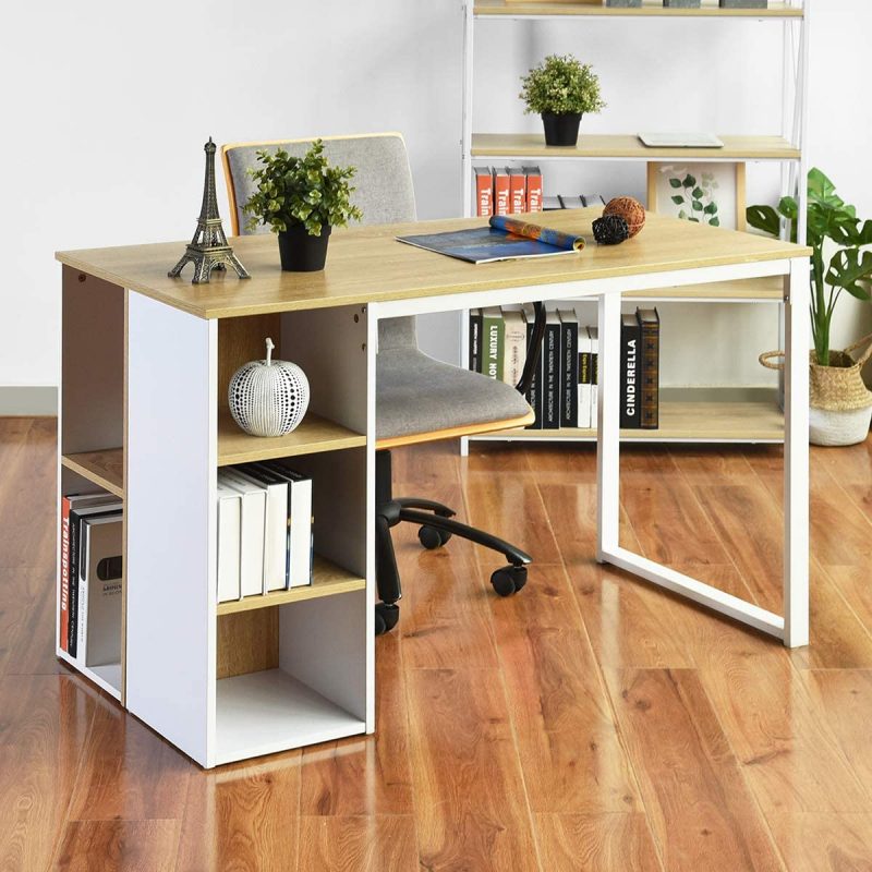 Bàn làm việc đơn giản đẹp kiểu có kệ